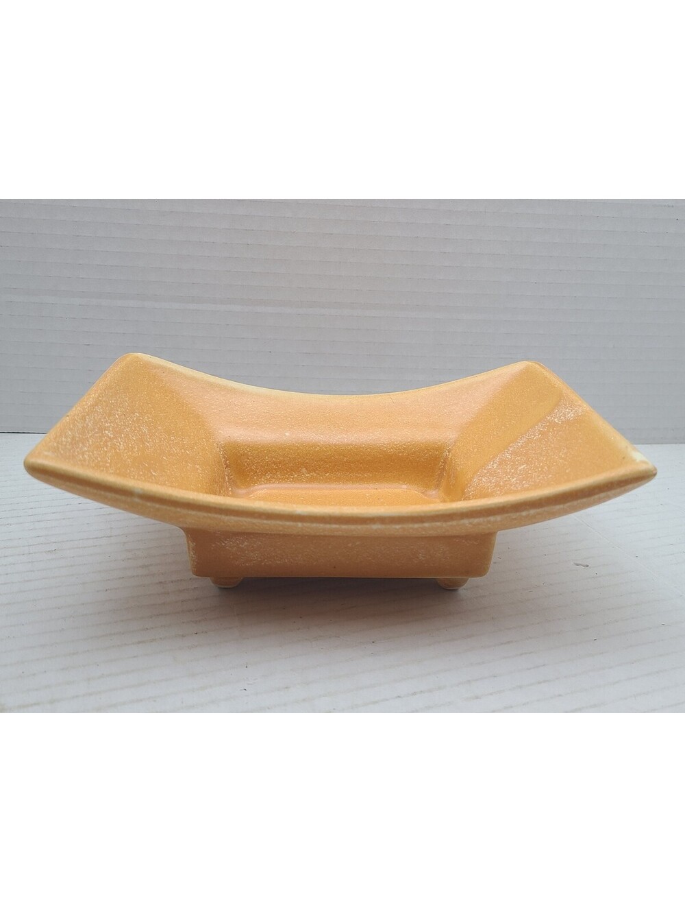 Hull Pottery 422A Vintage Shallow Footed Orange Rectangular Planter